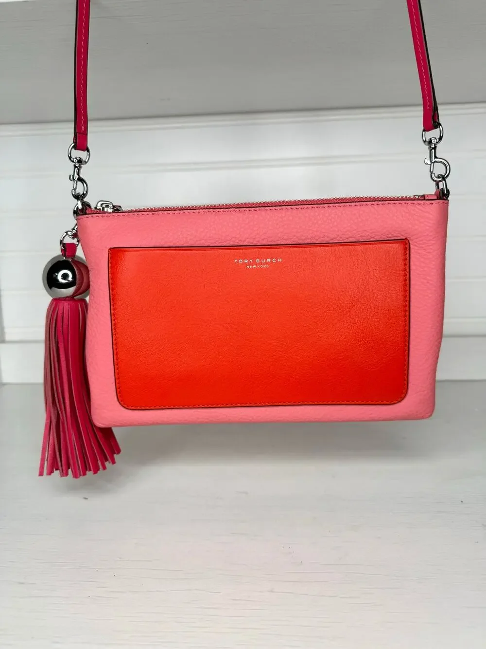 Tory Burch Vibrant Orange Pebbled Leather Backpack T Monogram Pebbled Backpack: Women main image 3